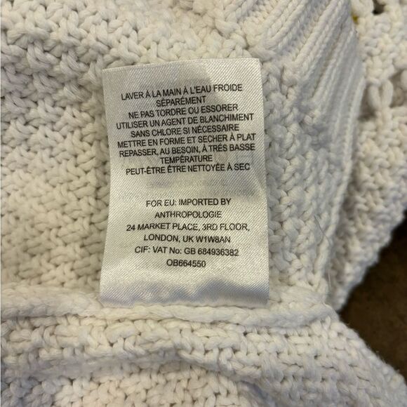 Anthropologie Maeve Gingham Ribbon Sleeve Sweater Small - Picture 8 of 10